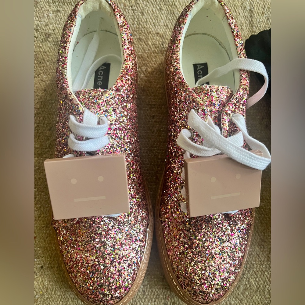 Acne Studios glittery metallic sneakers